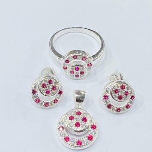 Luxurious Italian Rhodium & Zirconia Jewelry Ensemble | Heirloom-Quality CZ Set for Women