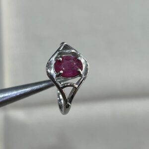 Original Ruby Ring Crowned In Italian Silver With Rhodium Polish For Life Long Durability