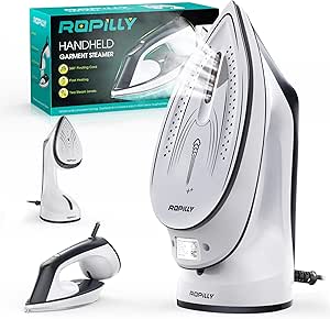 Steamer for Clothes, 1600W 2-in-1 Steamer & Iron with Large Ceramic Plate, Powerful Turbo Steam, Smart Temperature Control, Auto-Off, Wrinkle Remover for All Fabrics
